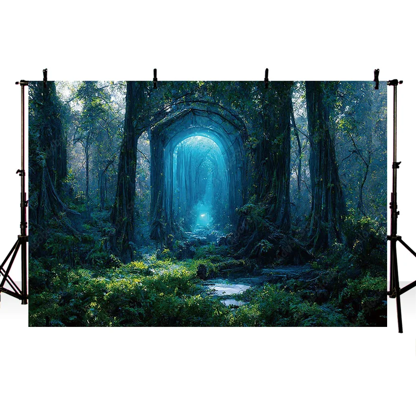 Mehofond Photography Background Magical Door Adult Maternity Birthday Party Backdrop Forest Tree Wonderland Decor Photo Studio