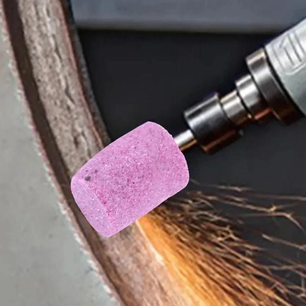 1pc 6mm haste vermelho corindo cônico cabeça de polimento cabeça da roda abrasivo montado para polimento moagem remoção ferrugem