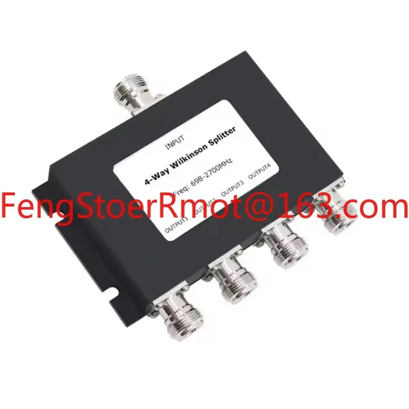 Low-loss 4-way splitter combiner RF power divider 698-2700MHz 4G N for cellular network antenna systems
