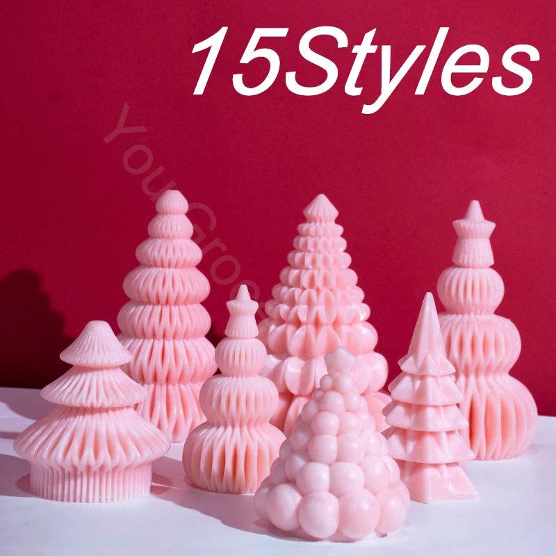 New Christmas Tree Aroma Candle Silicone Mold DIY Handmade Plaster Diffuser Silicone Mold Halloween Christmas Decoration