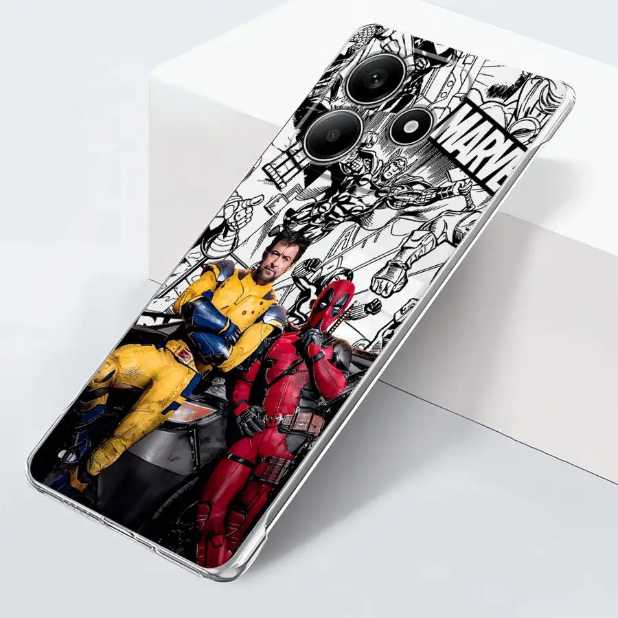 Marvel Deadpool And Wolverine Phone Case for Xiaomi Redmi Note 12 Pro 10 13 14 Pro+ 5G Transparent Clear Hard Back Cover Coque