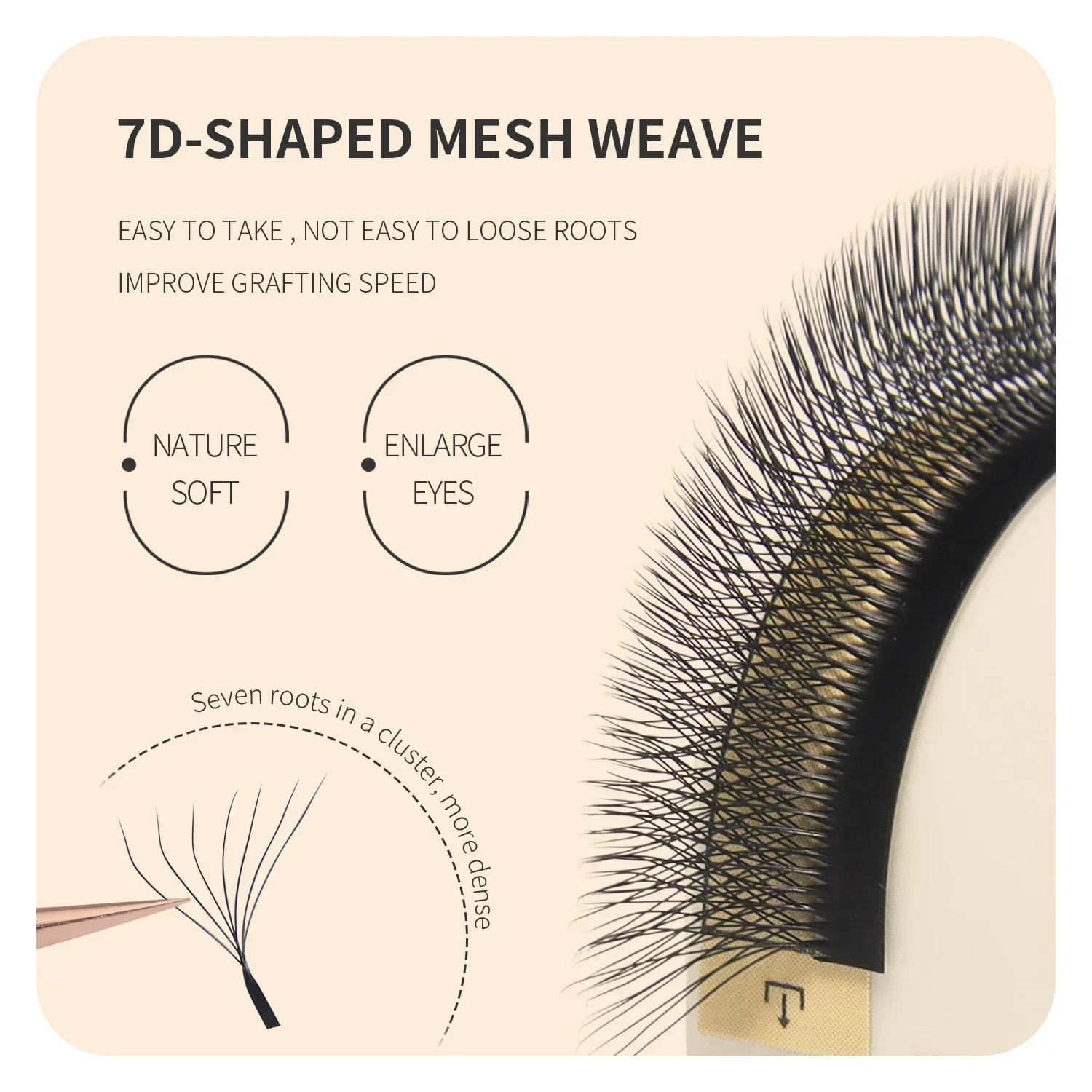 ANNAFRIS 7D W Shape Lashes Pre-made Fans Eyelashes Extension Natural Soft  7D W Flower Eyelash