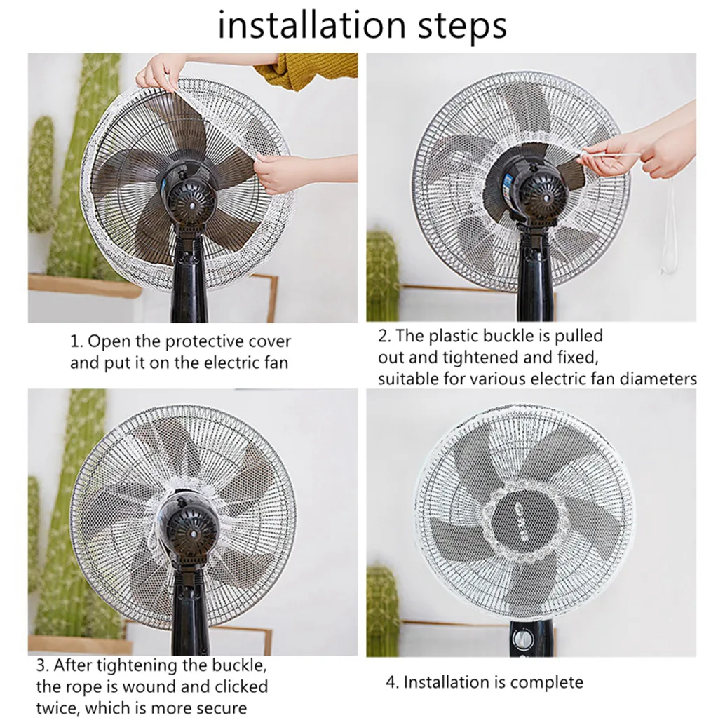 Electric Fan Dustproof Fan Protection Cover Safety Net Cover Anti-pinch Hand Fan Protection Net Cover 45cm Children Fan Cover