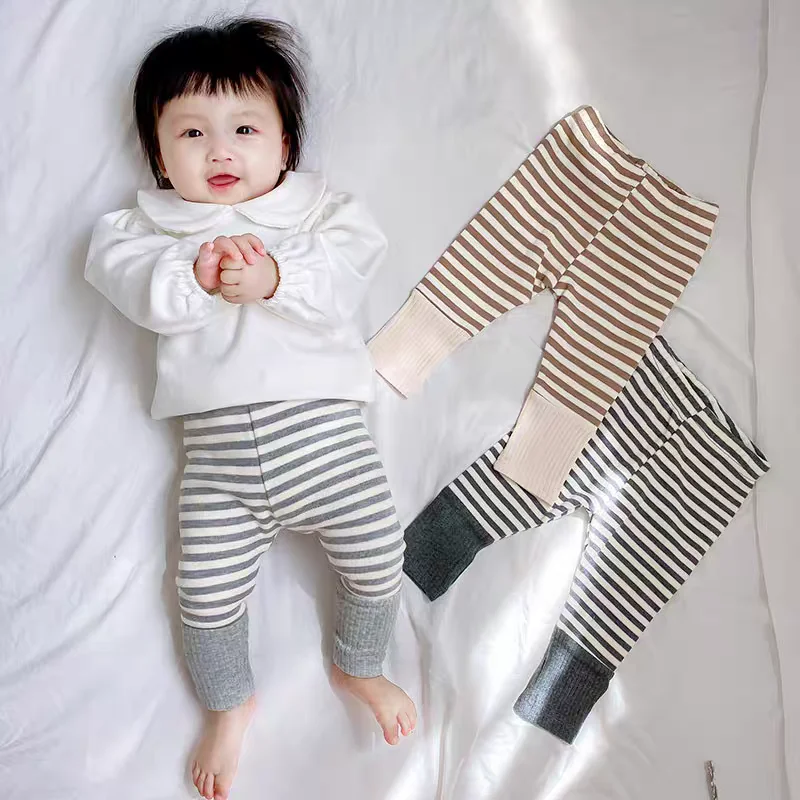 

K2317 Детские штаны с базовым слоем, весенне-осенние новые хлопковые брюки в корейском стиле, длинные эластичные брюки унисекс, детские повседневные универсальные брюки