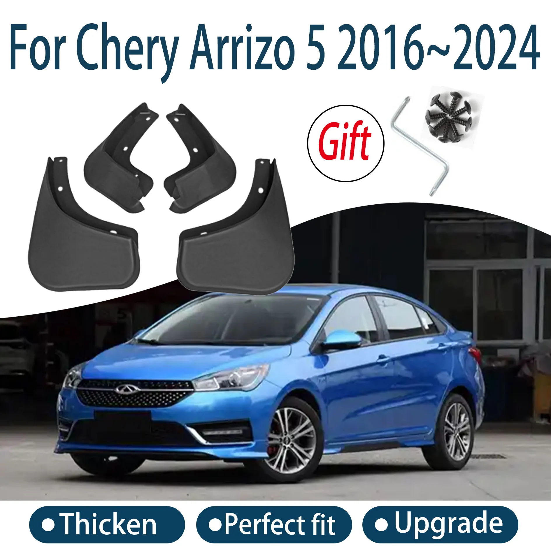 Auto Parts For Chery Arrizo 5 2016~2024 Cowin E5 EV Fenders Lining Car Front Rear Wheel Splash Guard Accessories Mudguard Skin