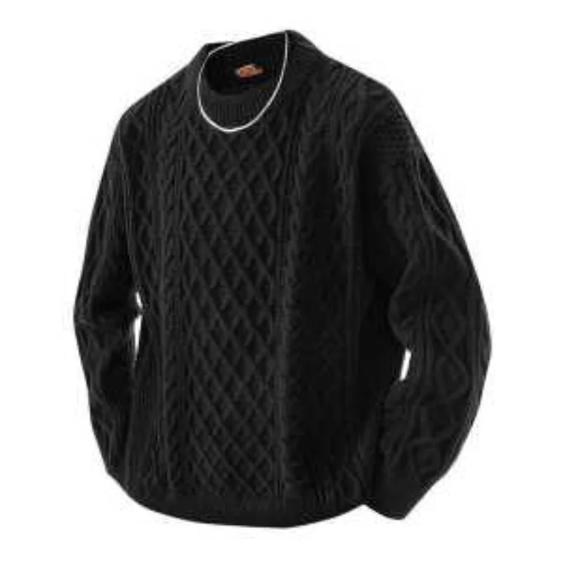 All Match Red Vintage Fashion Casual Sweater Autumn and Winter New Lazy Jacquard Knit Sweater Jacket Fashionable Top