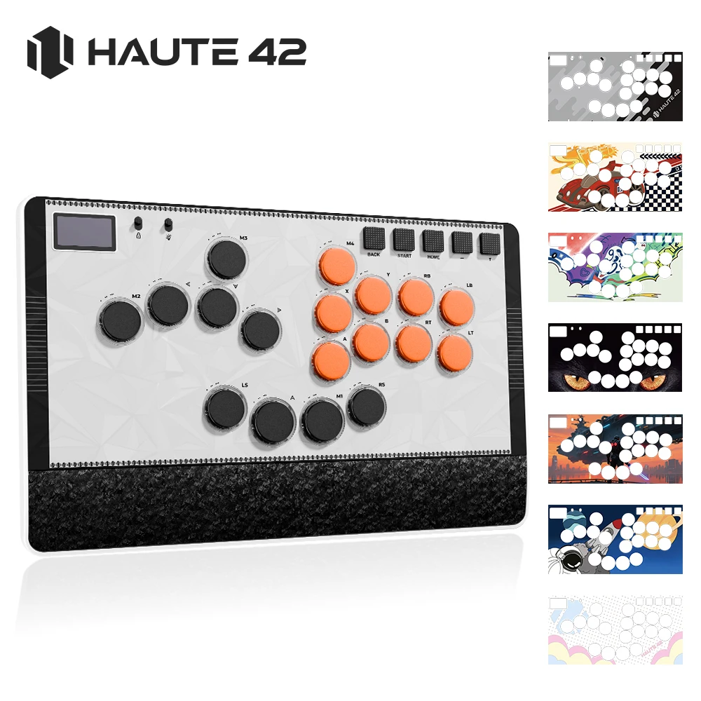 Haute42 Magnetic White C-AT Adjustable Travel Arcade Hitbox Leverless Controller Stickless Hitbox Fightstick For PC/PS4/PS5