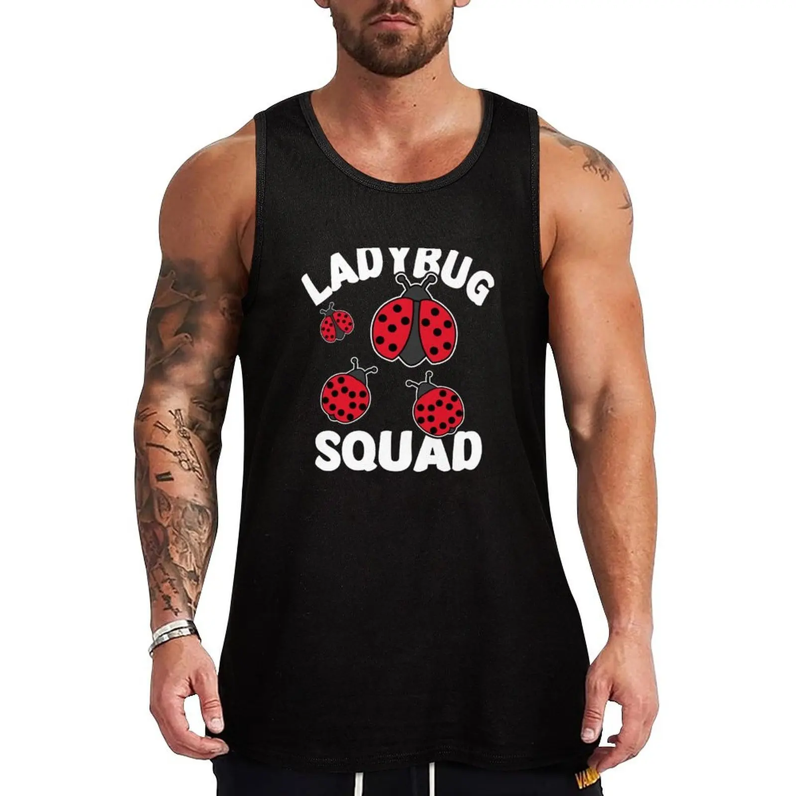 Funny Ladybug Squad Design Is a Cute Ladybug Squad Tank Top Athletic Cut Tank Top Gym Workout Sleeveless Shirt