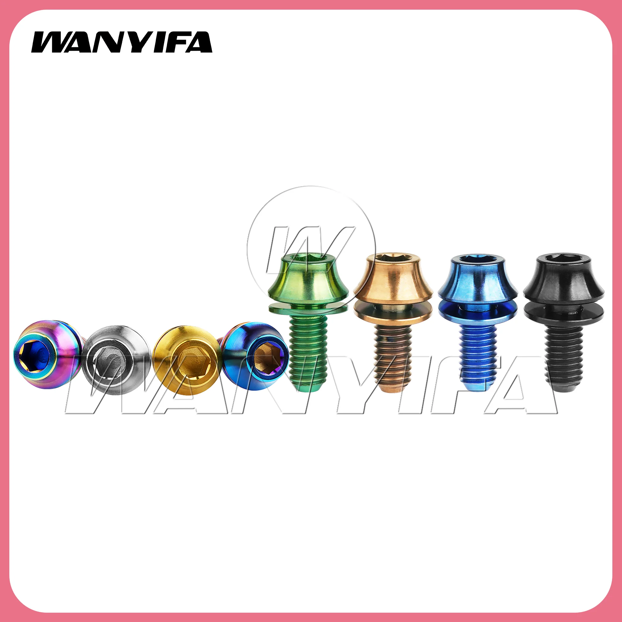 Wanyifa 2/5/10pcs Titanium Bolts M5x12mm Bicycle Bottle Cage Bolts MTB Road Bike Water Holder Fixed Screw Accessories