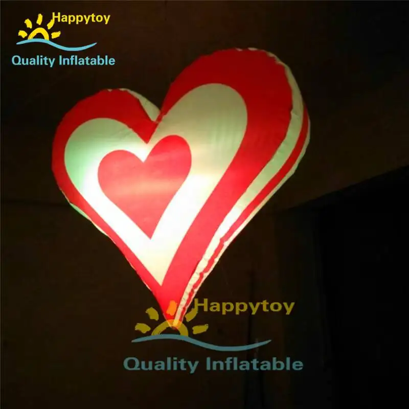 

Stage Decoration LED Inflatable Hang Ball, Color Changing Inflatable Lighting Heart Shape Ballon