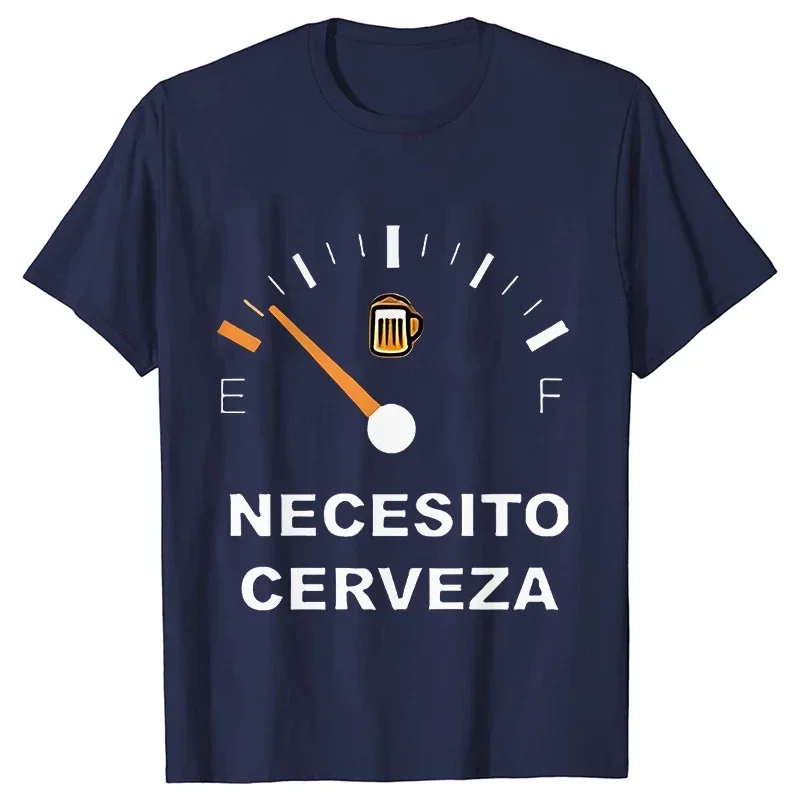 Men\'s Casual T-shirt NECESITO CERVEZA Funny Men Tshirts Short Sleeve Tee Top Clothes for Summer Drinking Beer T Shirt Tops Gifts