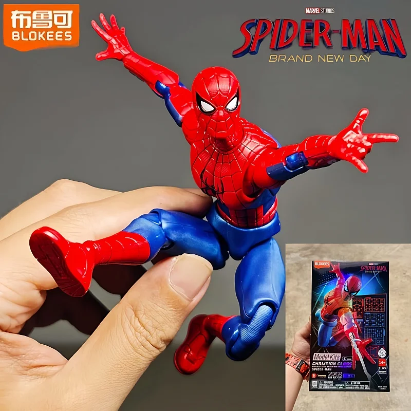Spider-Man: Brand New Day Series Blokees Marvel In Stock Action Spider-Man 4 Figures Invisible Woman Movable Assembled Model Toy