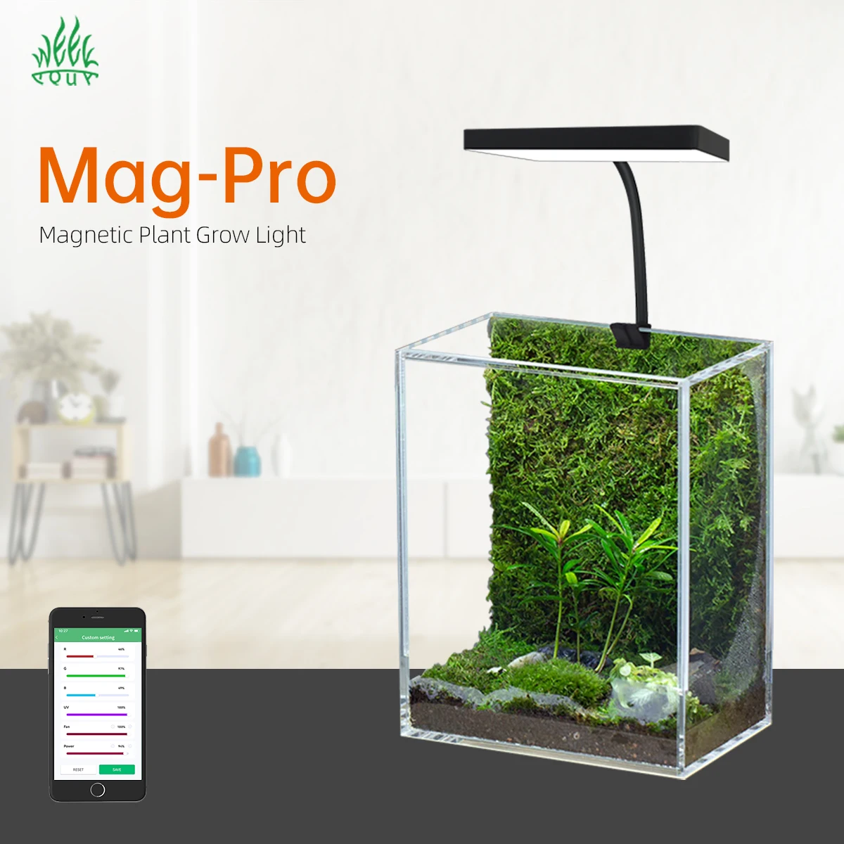 Mag-Pro Magnetic Plant Grow Light Aquarium Plant Grow Full Spectrum Clip on Aquarium Led Light