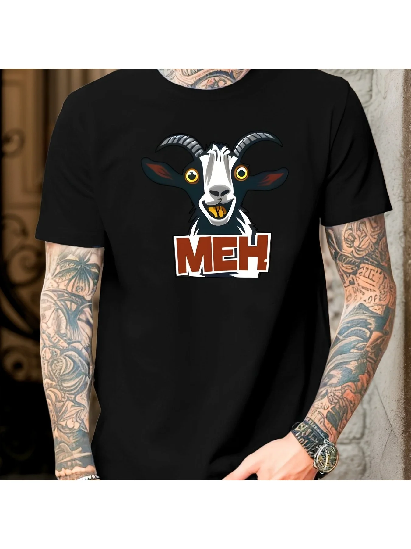 Men's T-shirt Top Fashion Simple Short Sleeve Breathable Casual Pullover Crew Neck Retro Street Men's T-Shirt