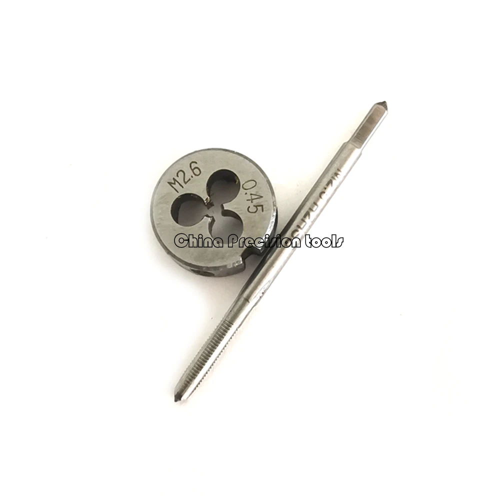 HSS Right hand Metric thread tap and die set M2.2 M2.3 M2.5 M2.6 Screw thread Taps dies M2.2X0.45 M2.3X0.4 M2.5X0.45 M2.6X0.45