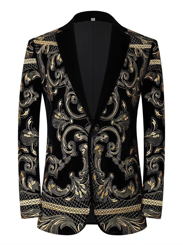 

Men's Heavy Industry Embroidery Suit European and American Fashion Banquet Costume Holiday Party Singer Performance Clothing