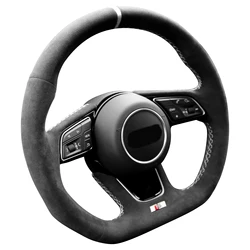 Alfanxi Hand Stitch Alcantara Steering Wheel Cover for Audi RS3 RS4 RS5 S3 S4 S5