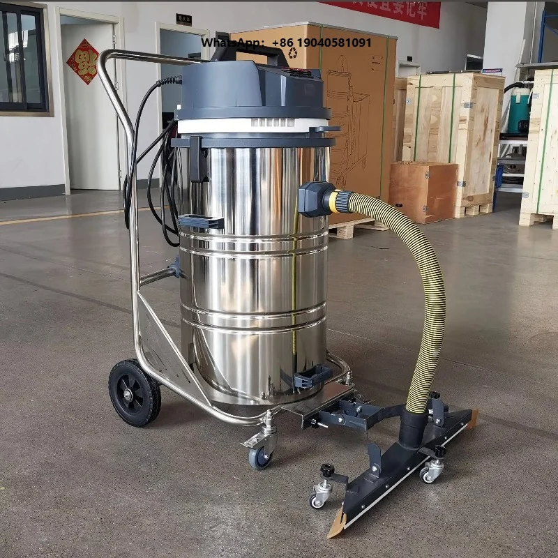 High Quality Electric New Wet and Dry Industrial Vacuum Cleaner Heavy Power 2400W Stainless Steel Large Capacity with Wheels