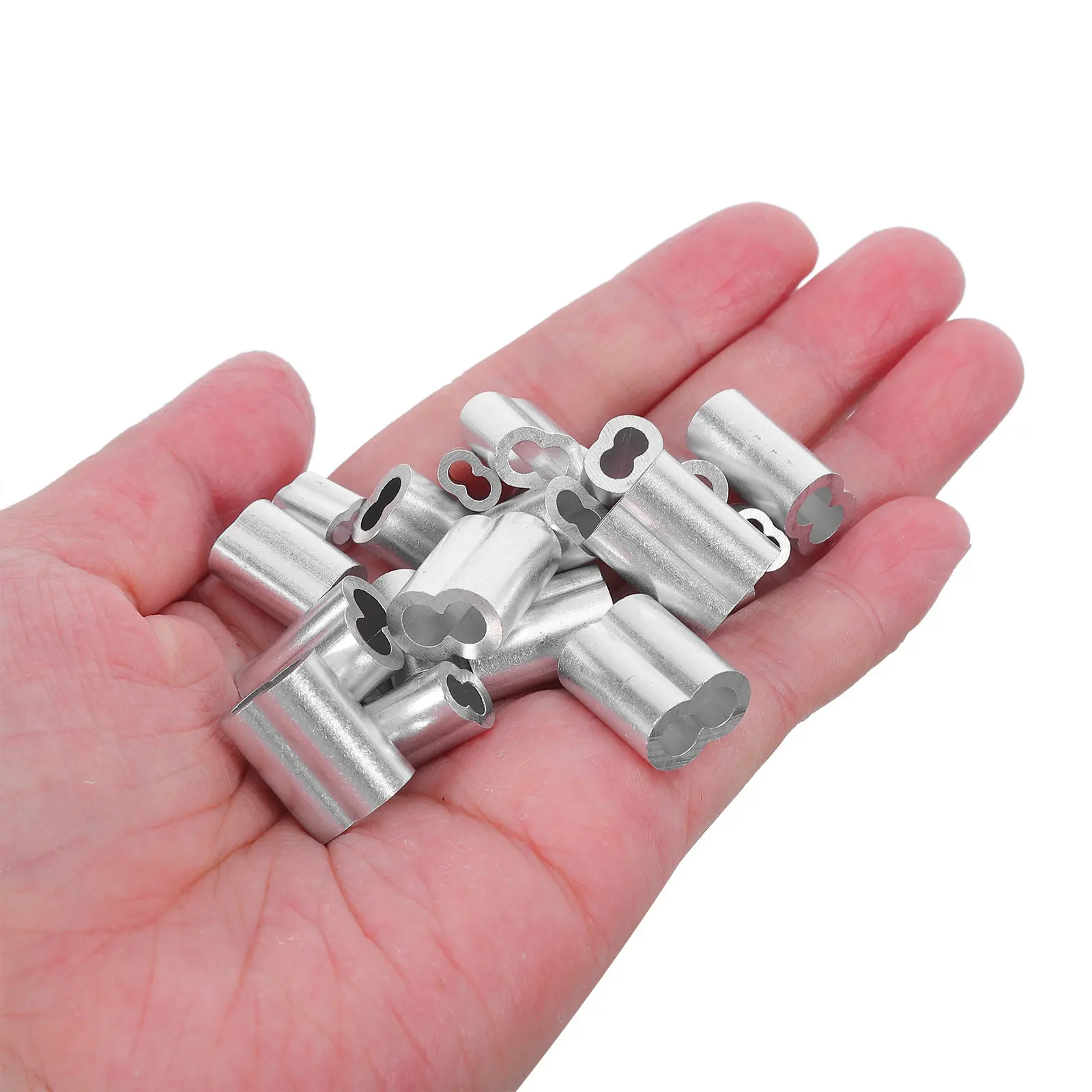 

150Pcs Wire Crimp Sleeve Connectors 1.2mm 1.5mm 2Mm 2.5mm 3Mm 4Mm Aluminum Crimping Loop Sleeve for Rope Crimping Tool Outdoor