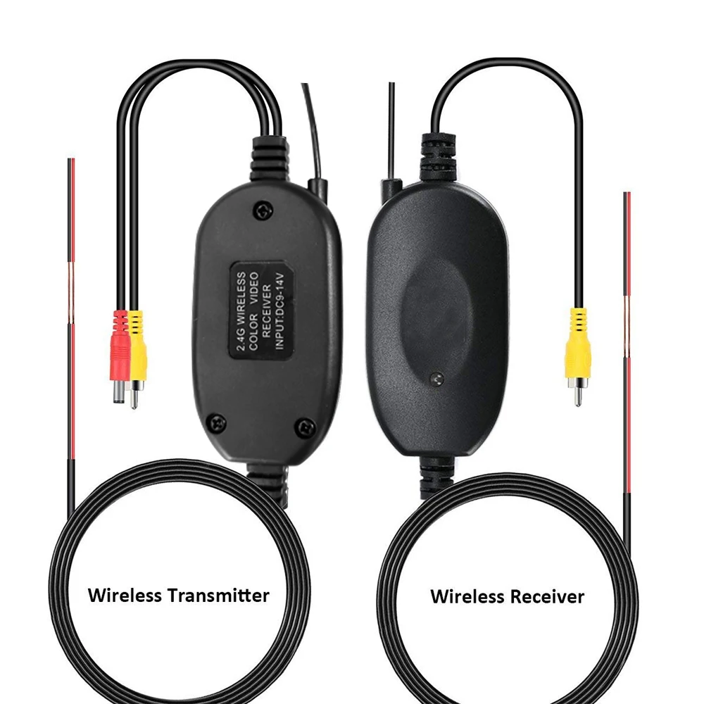 Podofo Wireless Rear View Camera RCA Video Transmitter & Receiver Kit for Car Rearview Monitor 2.4 Ghz Transmitter & Receiver