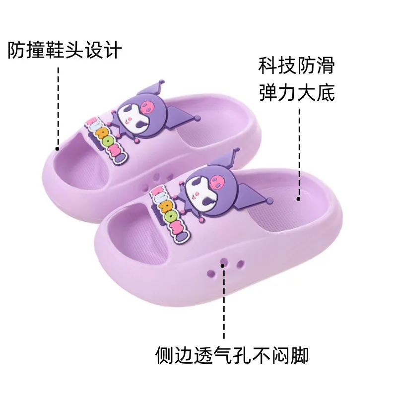 Sanrio Kids Slippers Baby Indoor Slippers Men & Girls Home Non-slip Flip-Flops Cinnamoroll Children's Shoes Kawaii Cute