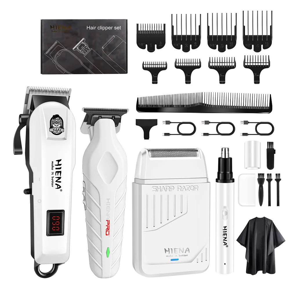 Máquina de Cortar Cabelo Sem Fio Hiena |   Máquina de Cortar Cabelo Elétrica Portátil, Aparador de Barba com Carregamento USB, Presente Perfeito para Homens
