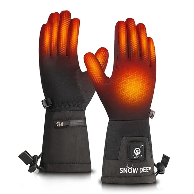 

Winter Heated Gloves Mitten For Sports Men Rechargeable Battery Heated Motorcycle Ski Snow Warmer Gloves Cycling Heatable Liner