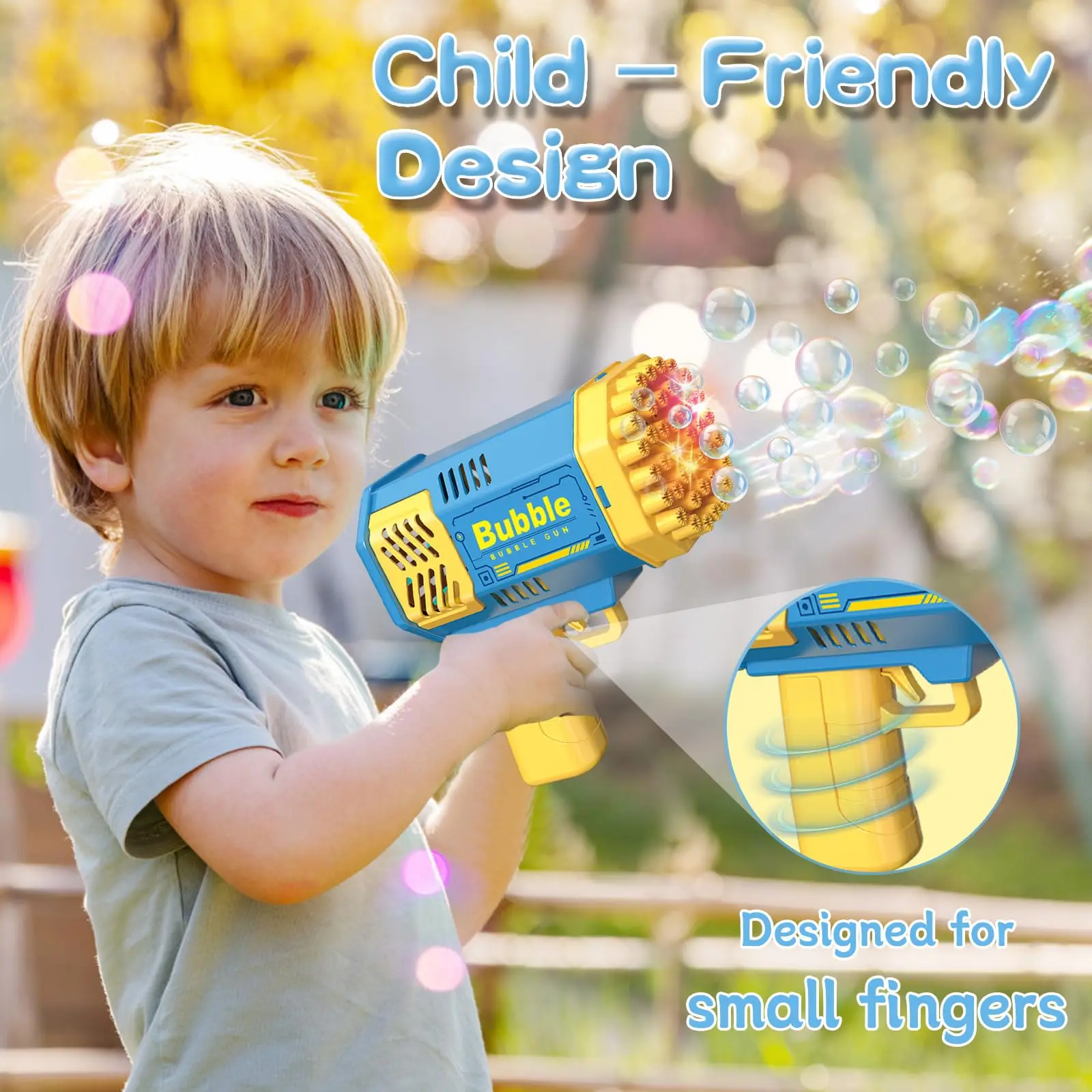 ماكينة صنع الفقاعات المضيئة ذات 40 فتحة مع حل فقاعات 50 مل للأطفال ألعاب هدايا أعياد الميلاد