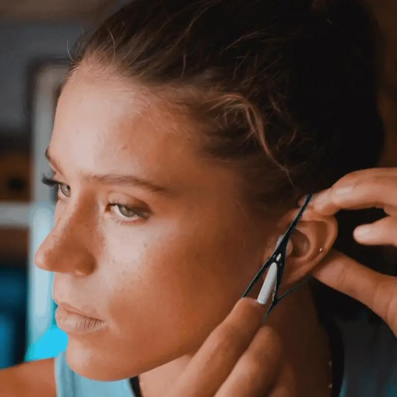 1 Pasang Pemegang Earphone Nirkabel Silikon Earbud Silikon Antihilang Kait Telinga Tempat Headphone untuk Olahraga Lari