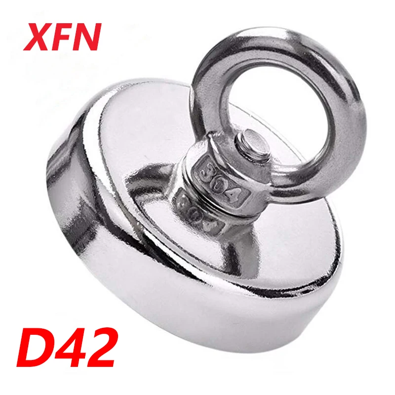 D42 Fishing Magnet Super Strong Search Magnets Heavy Duty Powerful Neodymium Magnet Ring for Salvage for Salvage Magnetic Pot