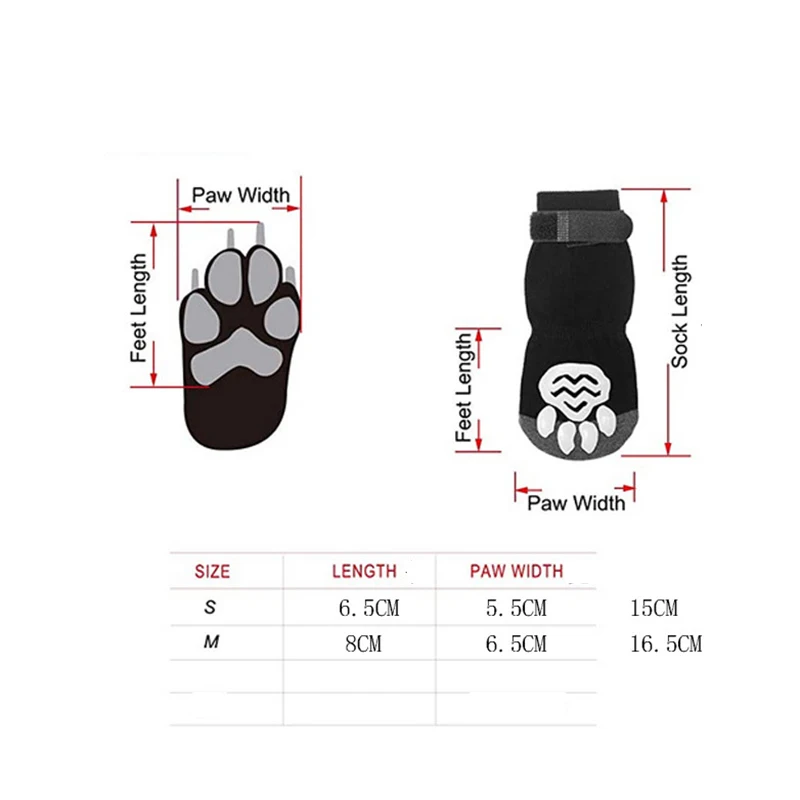 Dog Cat Non-Slip Socks Winter Indoor Adjustable Dog Floor Socks Paws Protector For Small Large Dogs And Cats Accessories