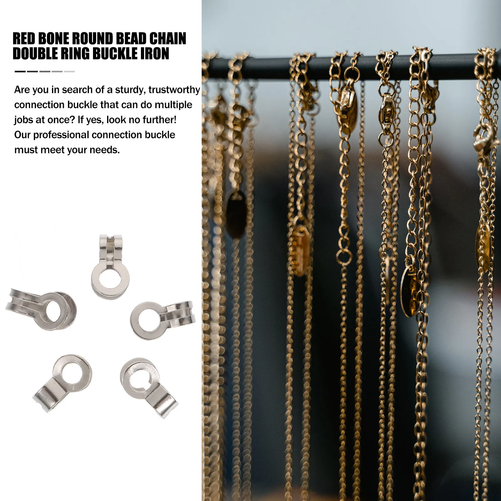 125Pcs Bead Chain Buckles Iron Tag Fasteners Heavy Duty Connection Buckles for Price Tags Hanging Labels DIY Craft Supplies