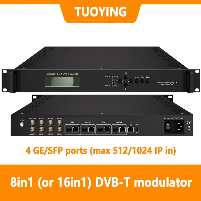 8 16 Carrier Ip modulator ip Asi To Rf Ip Qam catv Cable Front End Equipment Ip To Dvb-t Tdt Isdbt Dvb-c atsc  Modulator