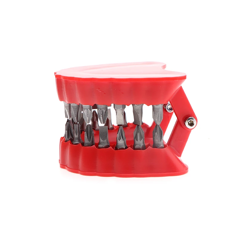 1Set Electric Screwdriver Drill Bit Denture Holder for Drill Teeth Model Design Fits 1/4 Inch Hex and Drive Bit Adapter