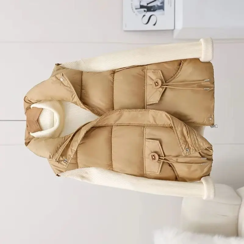 

2025 New Autumn Winter Warm Waistcoat Ladies Sleeveless Down Cotton Coats Women Outerwear Casual Puffer Vest Jacket Female Tops