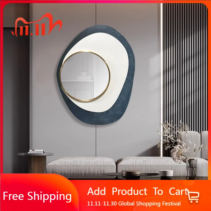 Irregular Luxury Mirror Gold Funky Bathroom Nordic Mirror Modern Asymmetrical Garden Hanging Espelhos Living Room Decorations