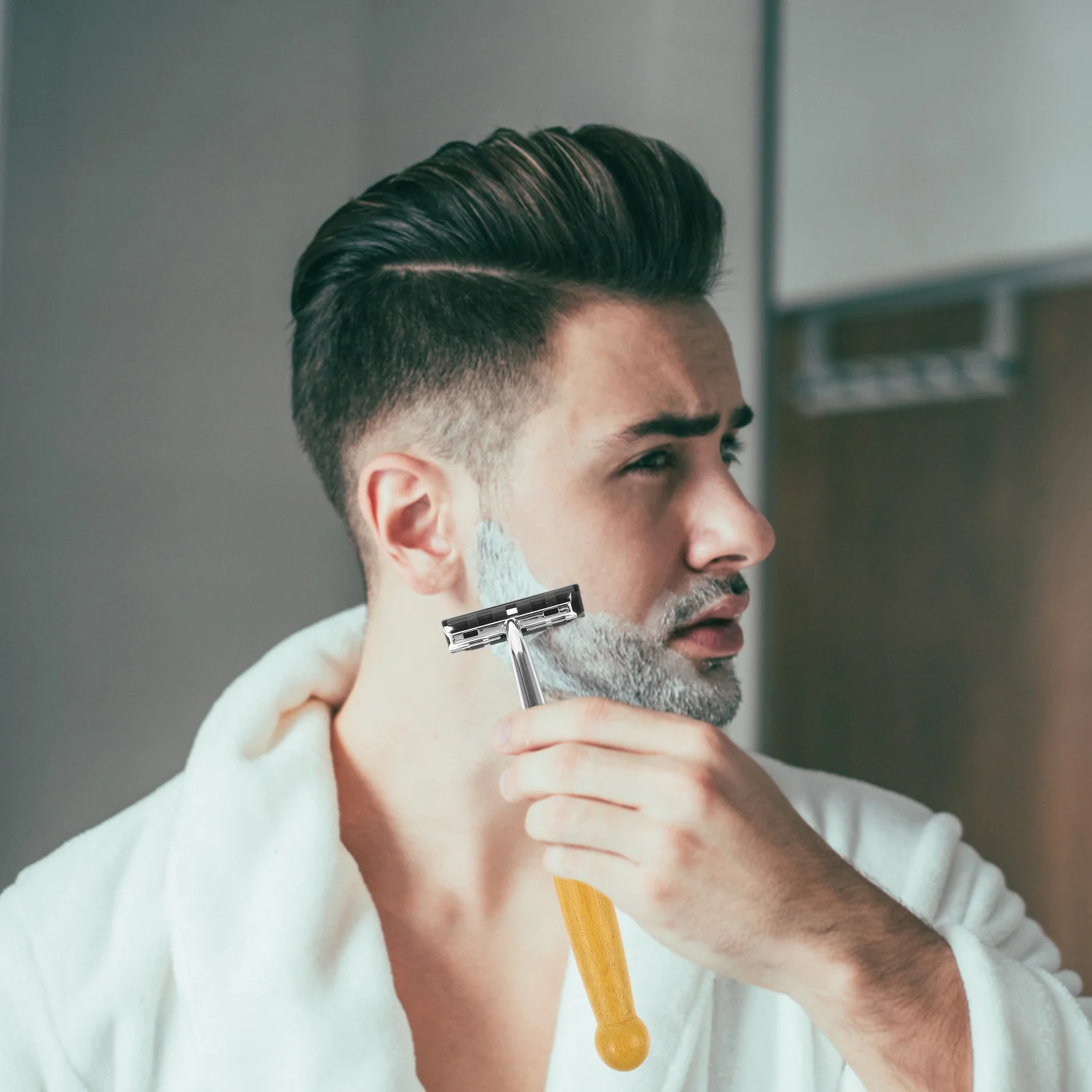 Mens Razors Handle Safety Stainless Steel Face for Manual Shaver Is Aluminum Hair Clipper