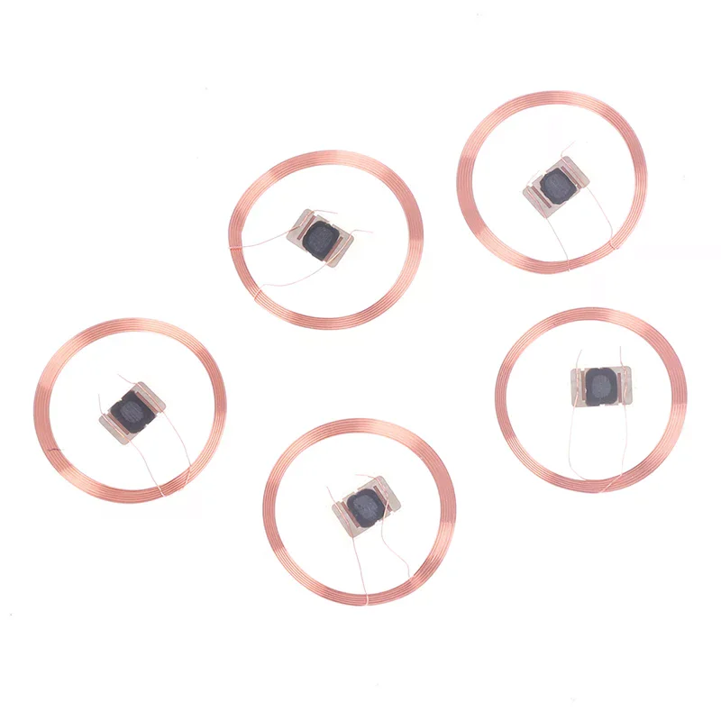 5pcs 21.6mm Self-adhesive RFID Keyfob Coils 13.56MHZ UID IC Card ID Rewritable Changeable Chip for Access Control And NFC Techno