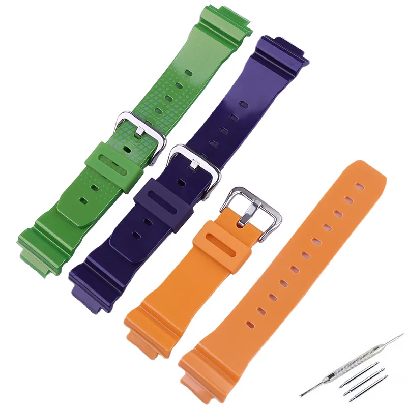 

16mm men's resin watch band accessories for casio DW5600 5610 DW6900 GW6900 women's sport Bright Pearl oil wristband bracelet