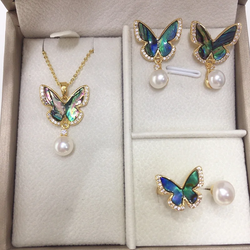 

Комплект серег с подвеской из натурального пресноводного жемчуга High-Light Abalone