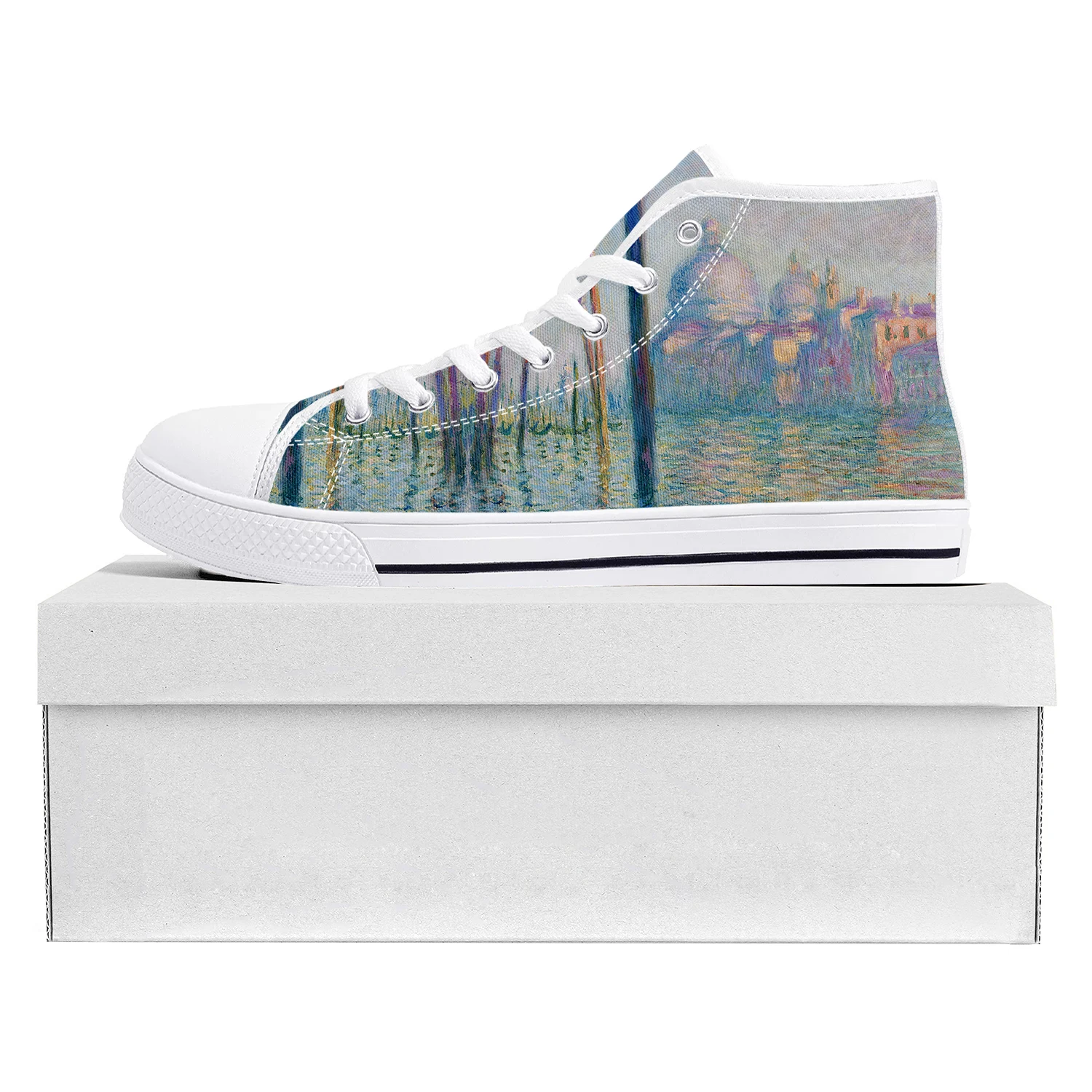 

Claude Monet Le Grand Canal High Top High Quality Sneakers Mens Womens Teenager Canvas Sneaker Custom Made Casual Couple Shoes