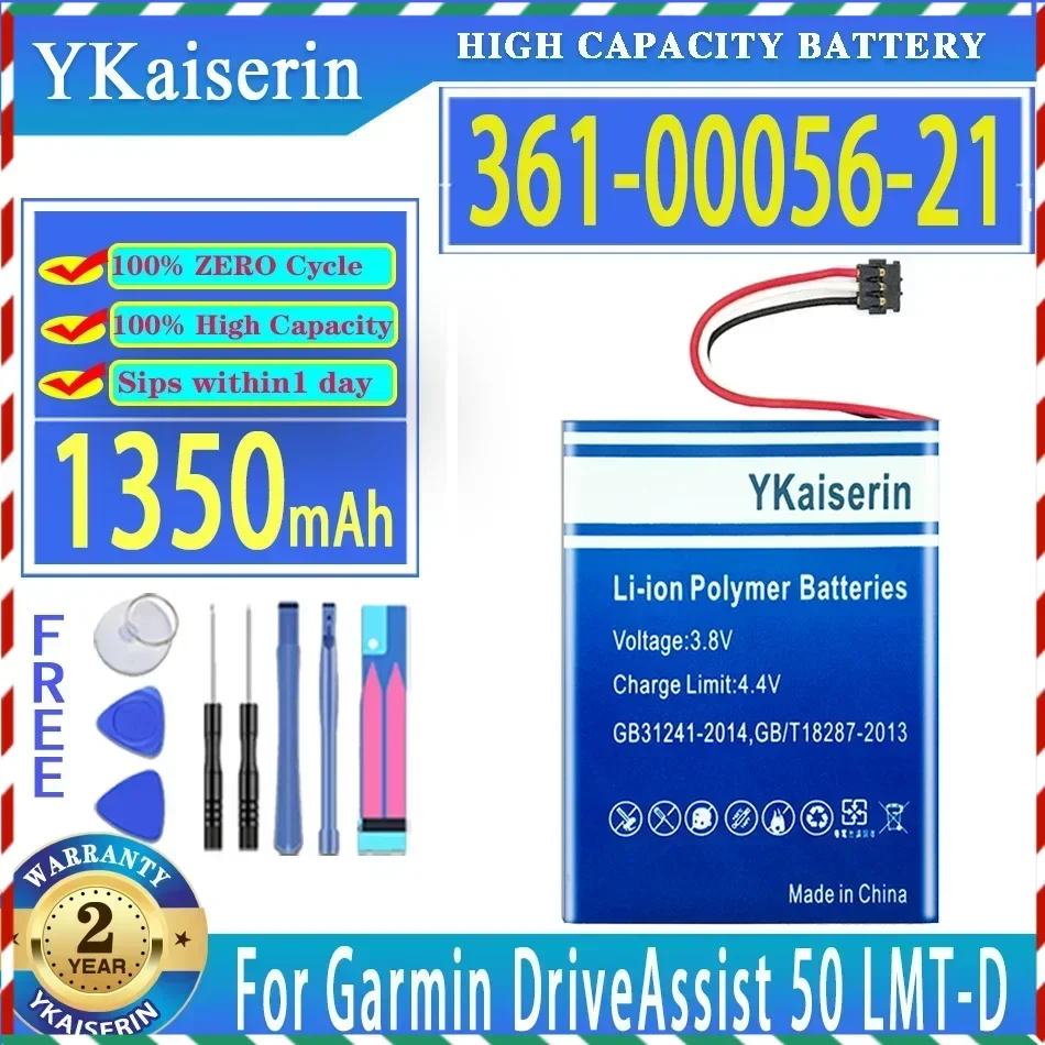 

Аккумулятор 1350 мАч 361-00056-21 для Garmin driveassistant 50 LMT-D Driveluxe 50 LMTHD, цифровые батареи