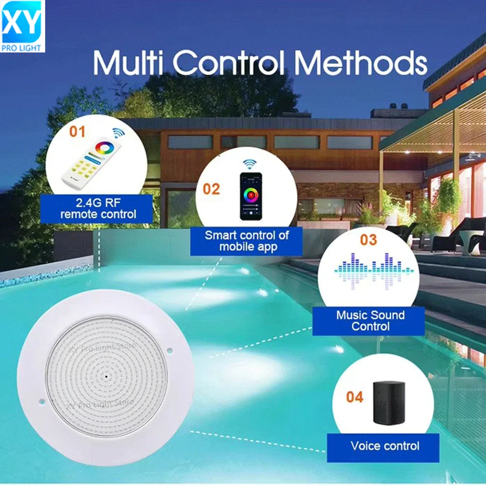 35W LED Swimming Pool Light RGB Underwater Wall Hanging Without Opening 40W IP68 Outdoor Landscape Lighting APP Remote Control