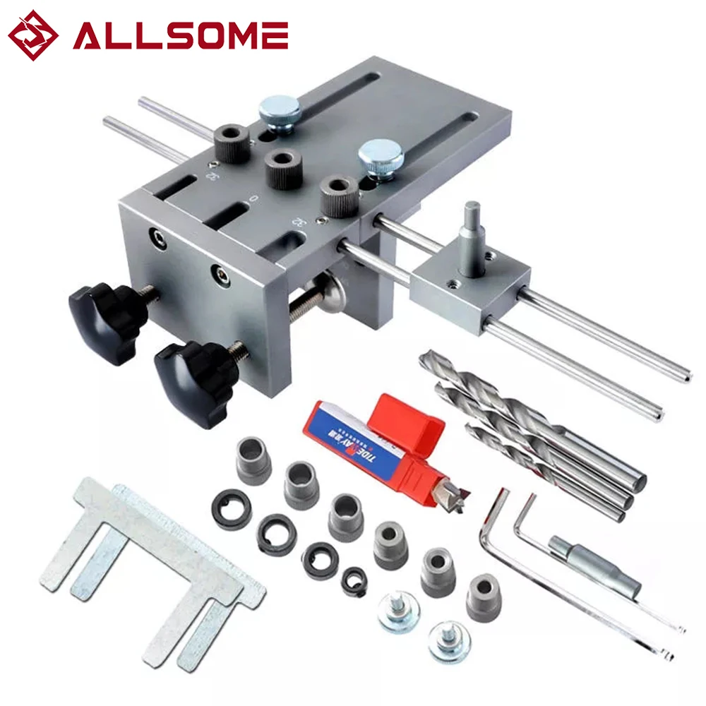 

Allsome 3 in 1 Dowelling Jig Master Kit Self-Centering Dowel Jig Drilling Guide Set