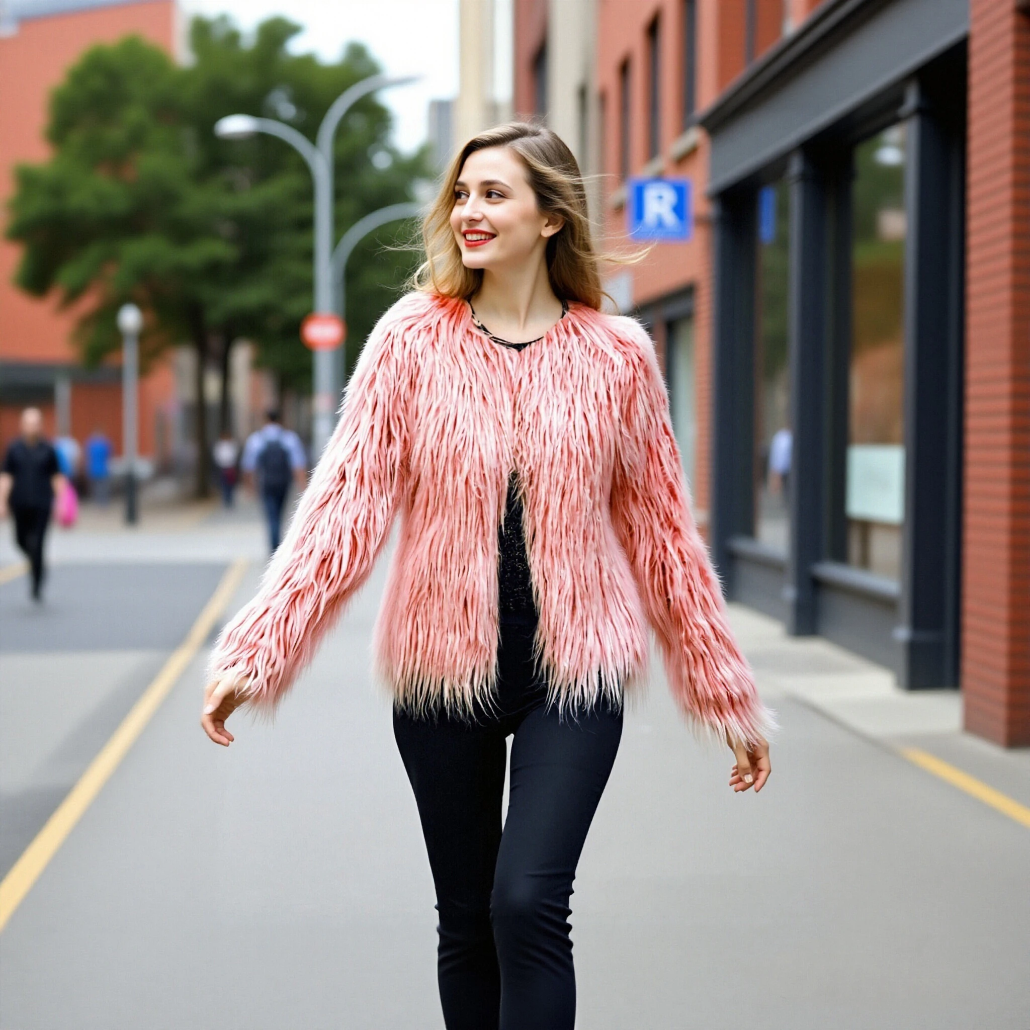 Elegant Winter Coat for Women Winter Warm Faux Fur Outerwear for Women Girls Long Sleeve Fluffy Coat Open Front Parka Jacket