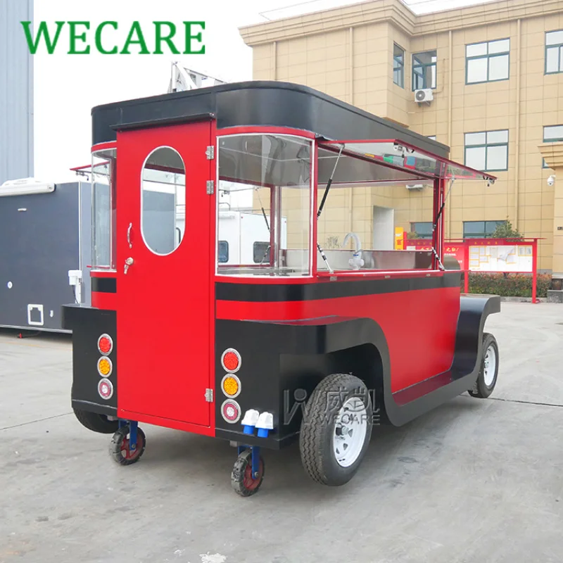custom.WECARE Commercial Catering Street Food Car Hotdog Cart Snack Food Vintage Coffee Shop Truck Mobile Bar Station