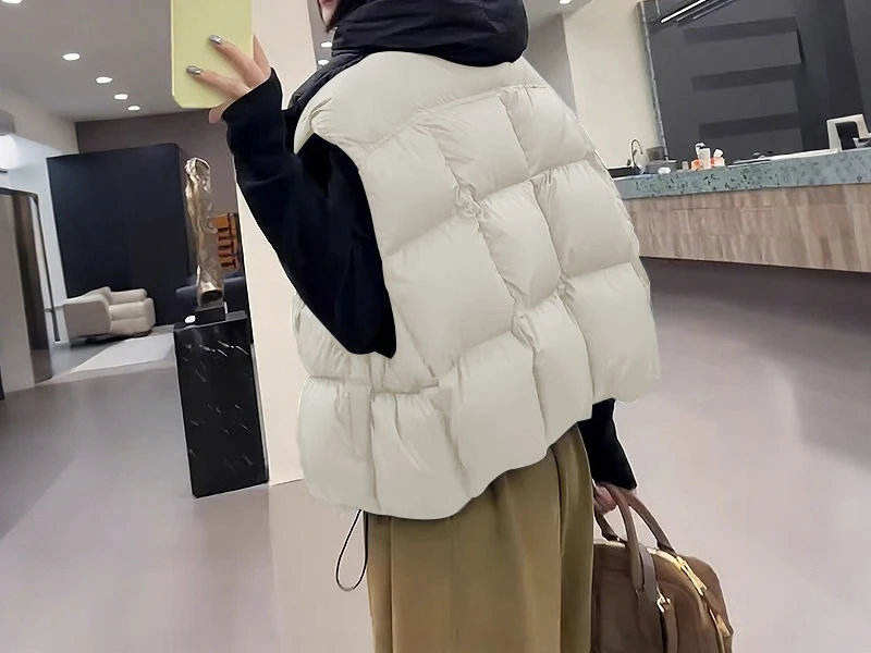 سترة قطنية فضفاضة جديدة لخريف وشتاء 2025 ذات ياقة واقفة مكدسة للنساء