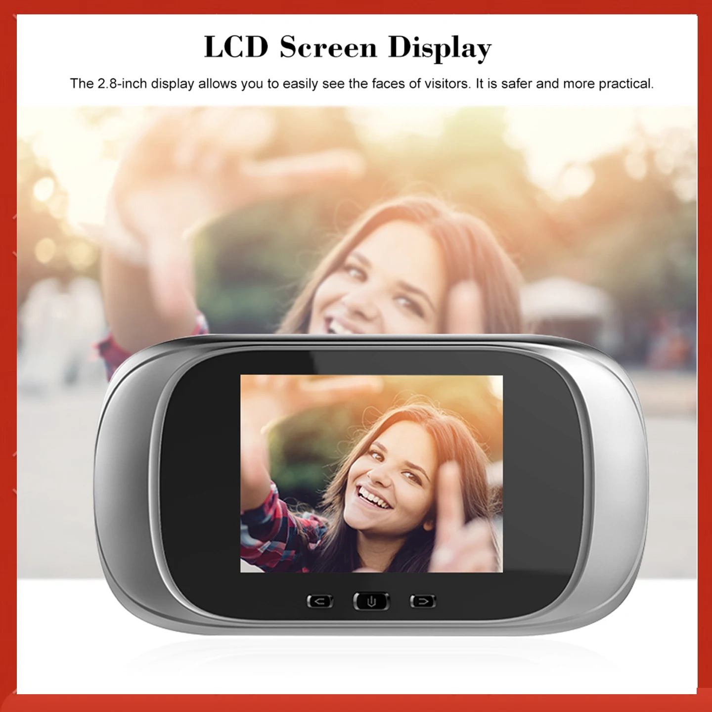 

Цифровой дверной глазок, дверная камера, дверной звонок, 2,8 дюйма, ночное видение, фотосъемка, цифровой мониторинг дверей для домашней безопасности