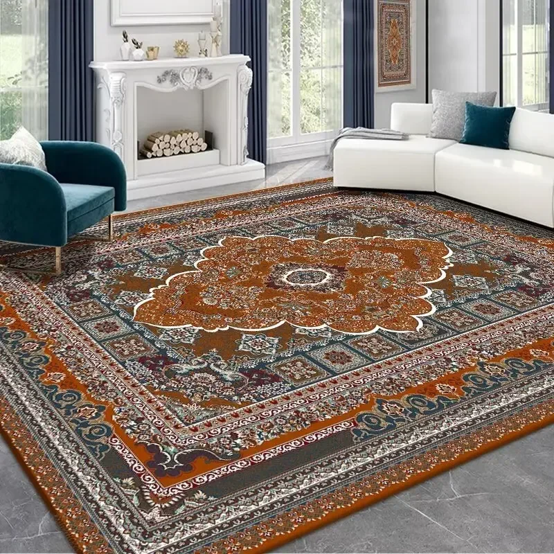 Persian Retro Living Room Large Area Carpet Bedroom Bedside Carpets Decoration Home Study Balcony Rug Kitchen Non-slip Mat