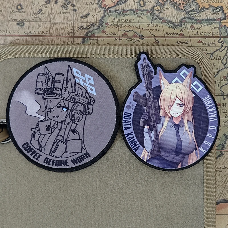 

Azure Archives Abydos College Fandom Patch Ogata Kanna Тактический пистолет Значок для девочек Игра Periphera для одежды Рюкзак Повязка на руку